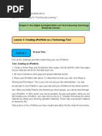 Activity 1: Lesson 3: Creating Eportfolio As A Technology Tool