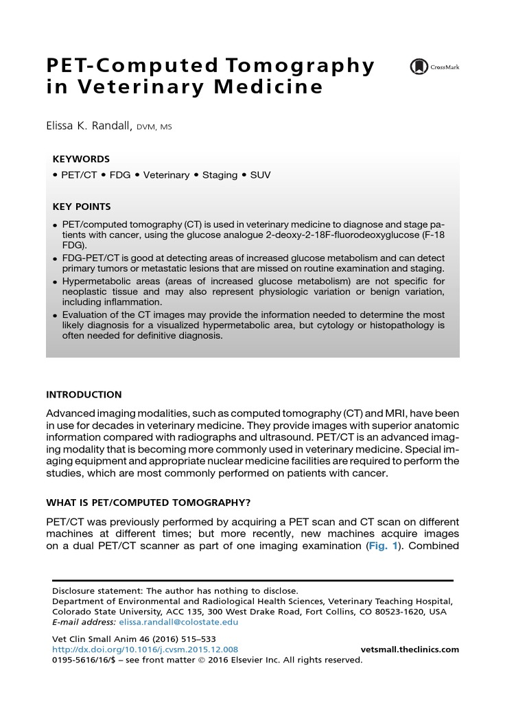 An Insightful Overview of PET-CT Imaging in Veterinary Medicine ...