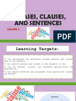 Lesson 4-Phrases, Clauses, Sentences