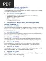 Operating System and Development Stages of The Windows Operating System