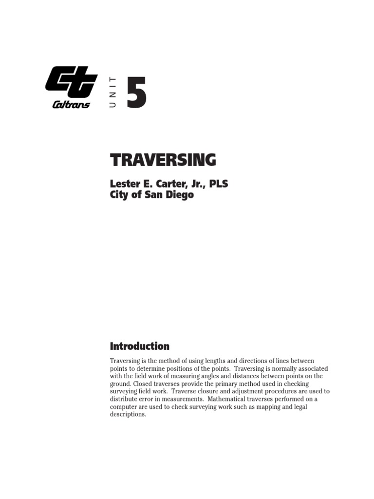 Traversing Techniques in Surveying | PDF