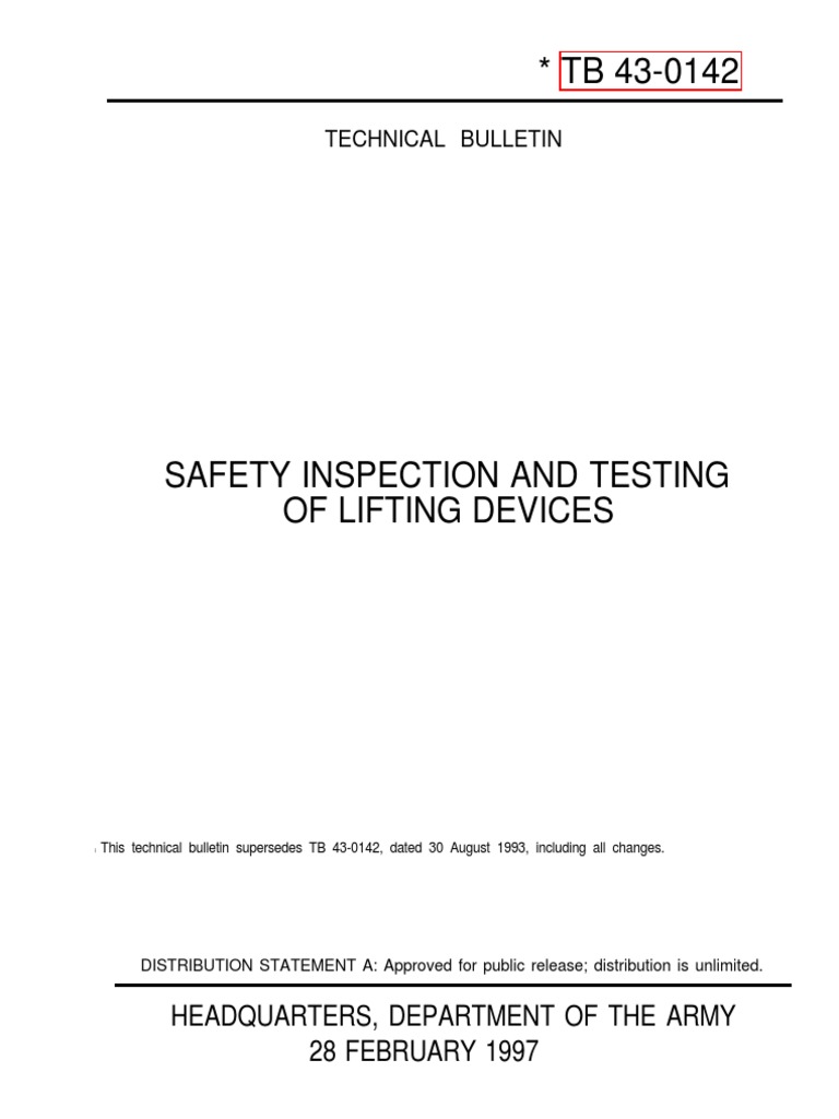 TB 430142 Safety Inspection and Testing of Lifting Devices PDF