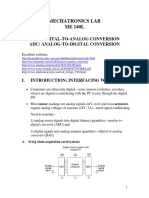 Mechatronics Lab ME 140L: Dac: Digital-To-Analog Conversion Adc: Analog-To-Digital Conversion