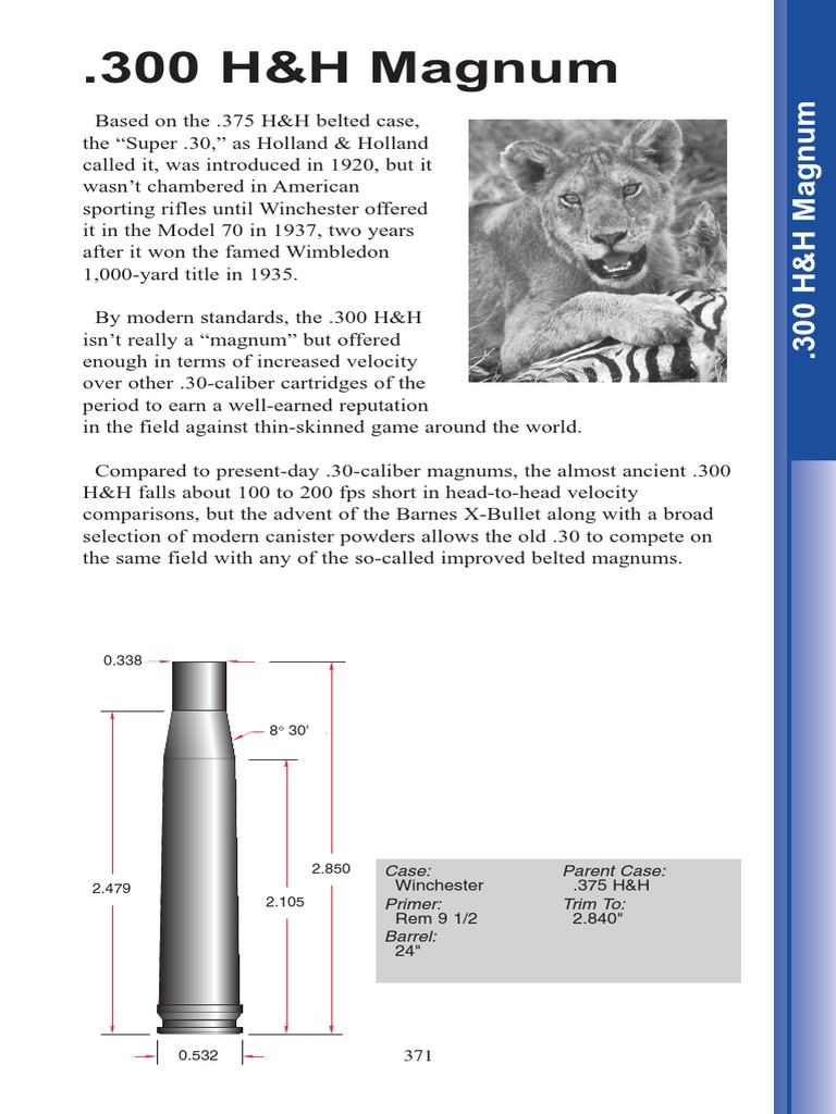 The History and Ballistics of the .300 H&H Magnum | PDF | Military ...