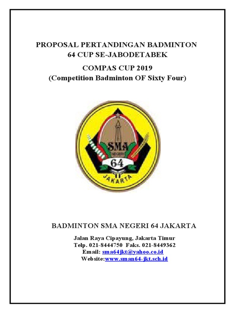 Proposal Kegiatan Cup Badminton PDF