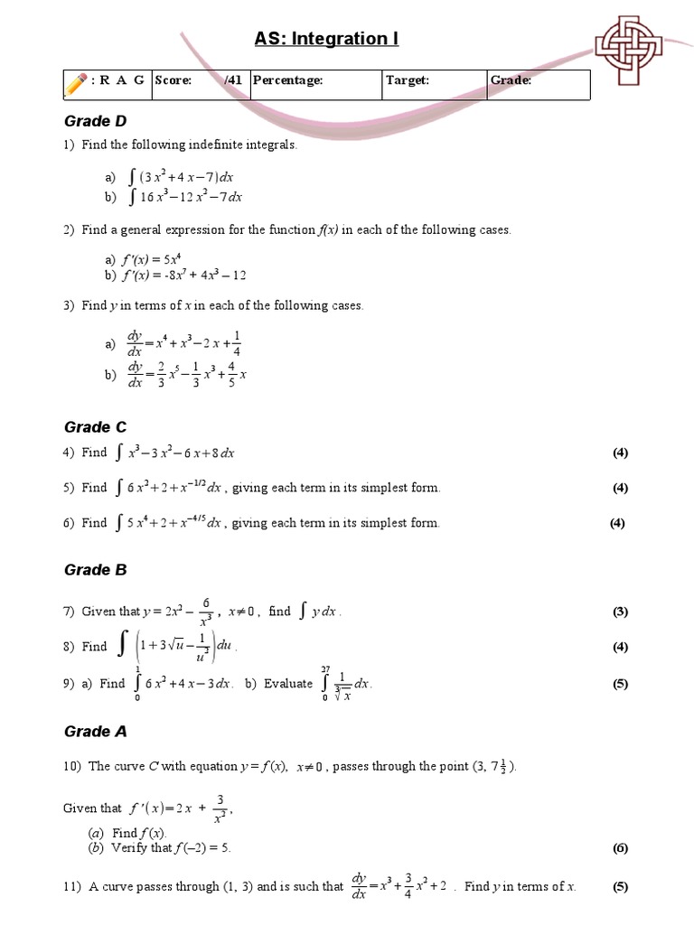 Indefinite Integral Calculations | PDF | Abstract Algebra | Analysis