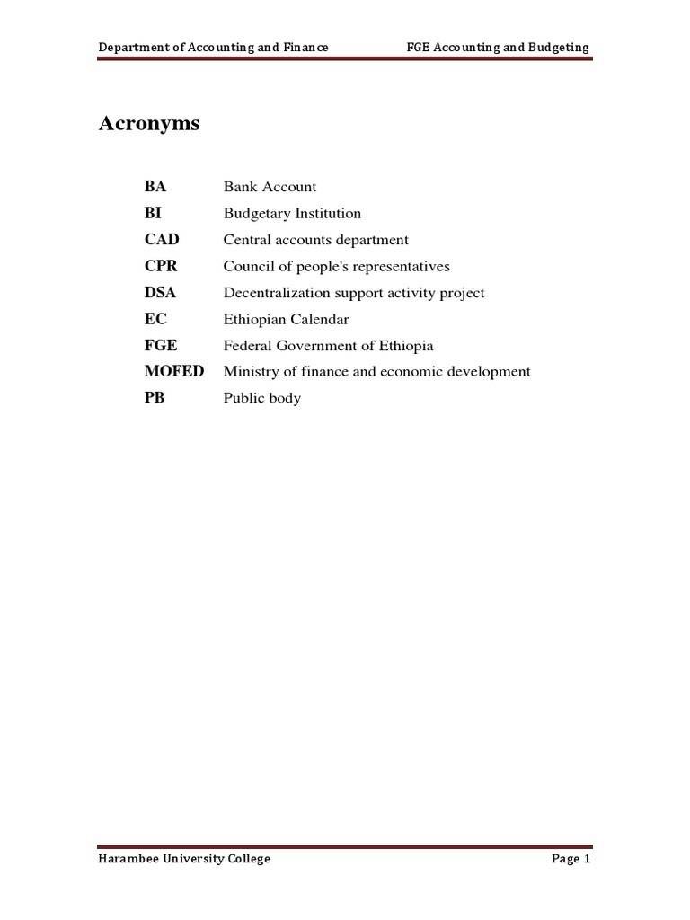 Chart Of Account In Ethiopia Pdf 