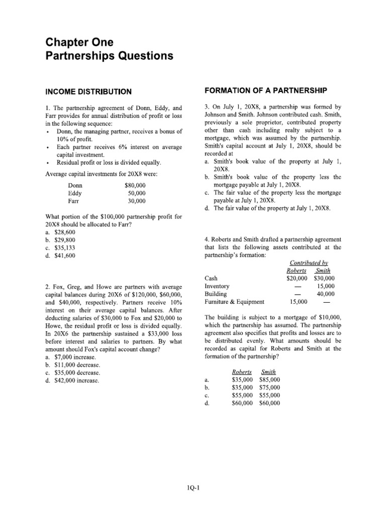 Partnership Quizzer 1 | PDF