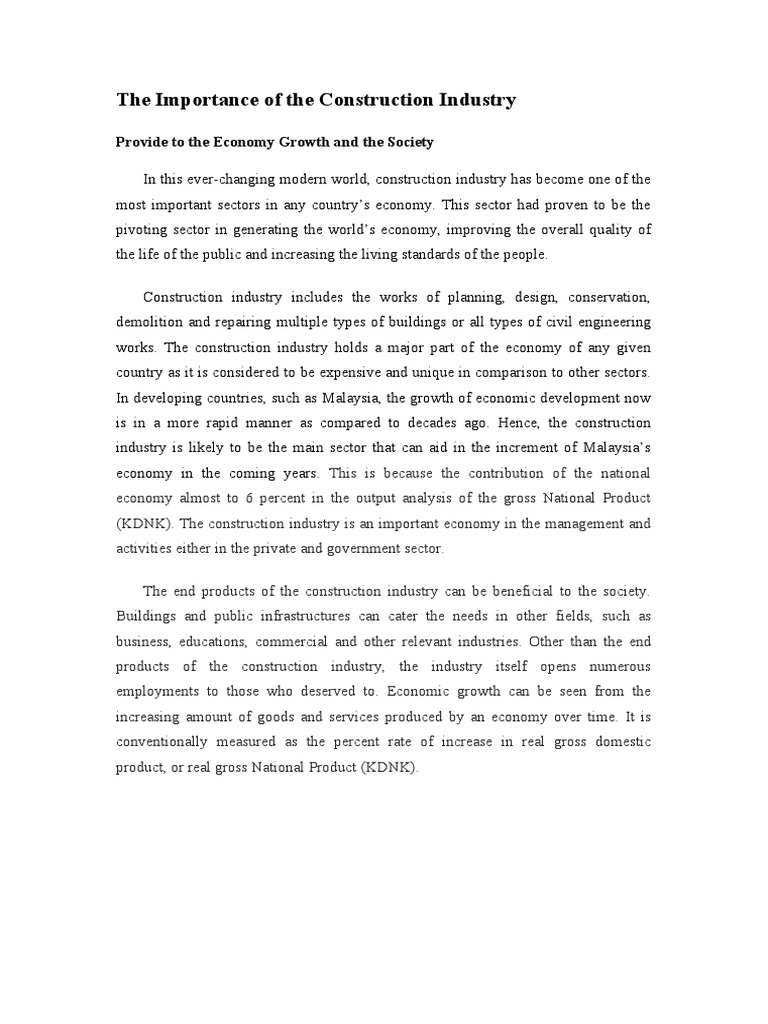 Malaysia's Construction Industry Impact | PDF | Economic Growth | Recession