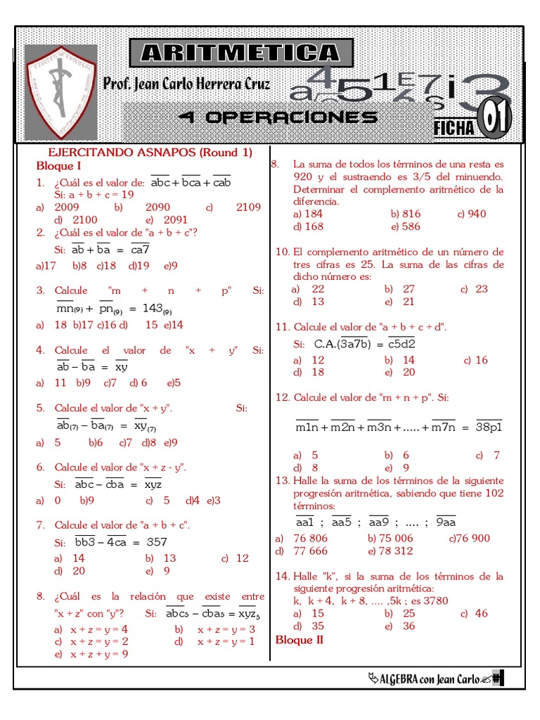 Ejercicios de Matemáticas y Aritmética | PDF | División (Matemáticas ...