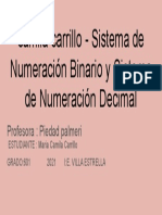 Camila Carrillo - Sistema de Numeración Binario y Sistema de Numeración Decimal