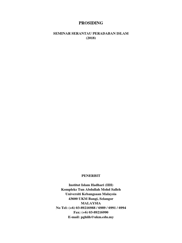 Prosiding Seminar Serantau Peradaban Islam 2018 Full Page Pdf