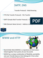 FTP (File Transfer Protocol) - File Transfer SMTP (Simple Mail Transfer Protocol) - E-Mail Transfer DNS (Domain Name Server) - Address Lookup
