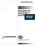 Specification For Filler Metals For Brazing and Braze Welding