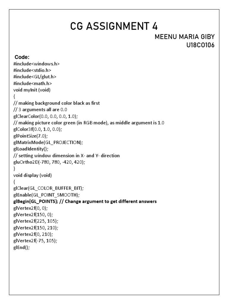 Computer Graphics Code Guide | PDF | Technology & Engineering