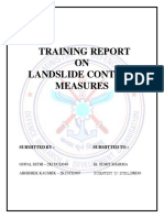 Training Report ON Landslide Control Measures: Submitted By: Submitted To