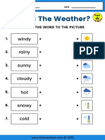 Weather Worksheet Match The Word To The Picture