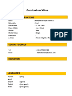 Curriculum Vitae: Personal Informations