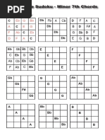 Chord Tone Sudoku - Minor 7th Chords: FB A B F# A G BB E G