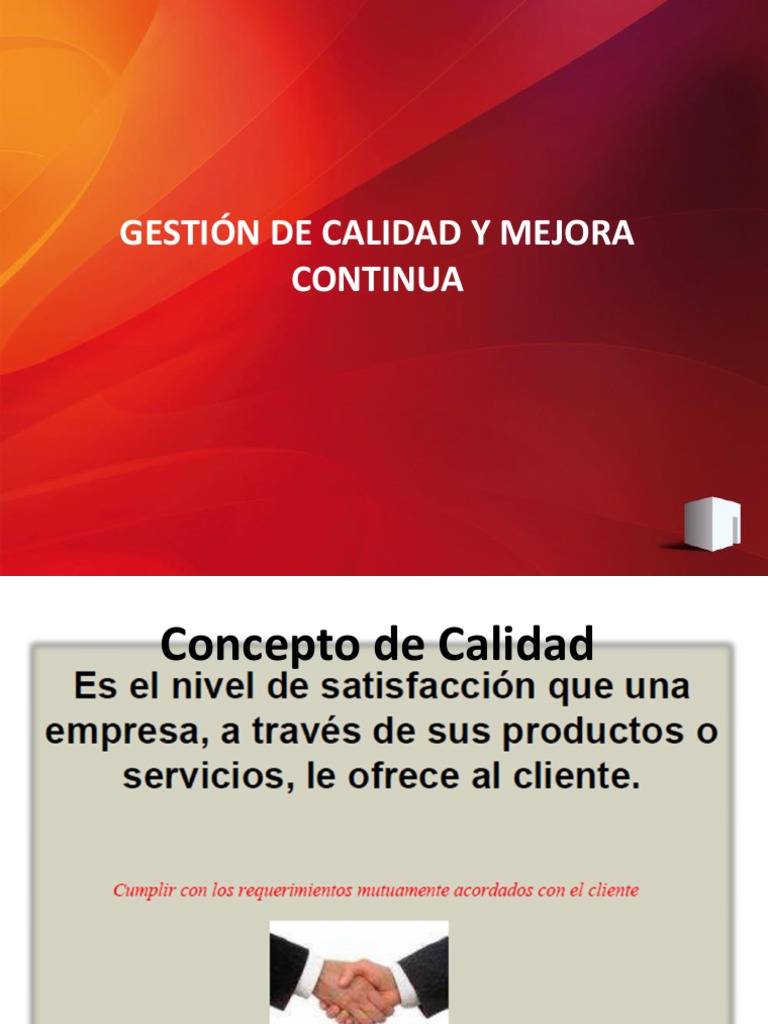 Gestión de Calidad y Mejora Continua | PDF