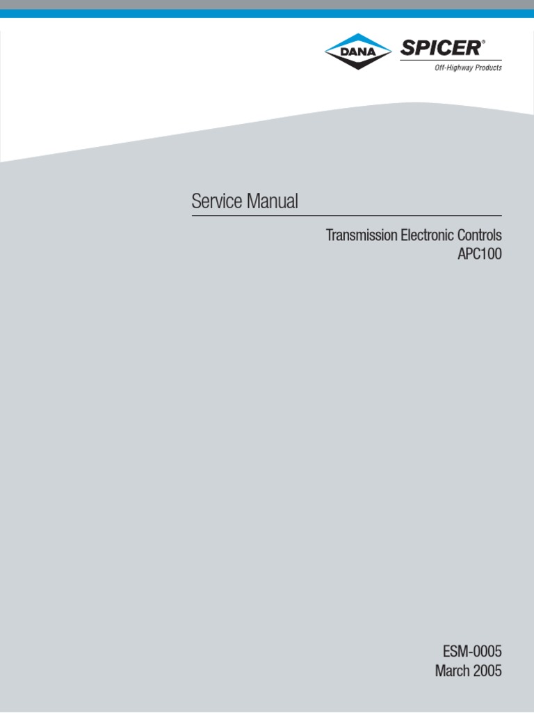 Service Manual: Transmission Electronic Controls APC100 | PDF ...