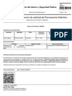 Comprobante de Envío de Solicitud de Permanencia Definitiva