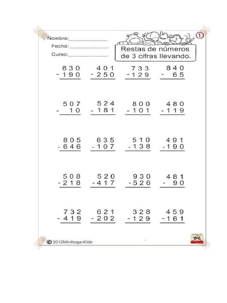 Sumas y Restas Con Reservas | PDF