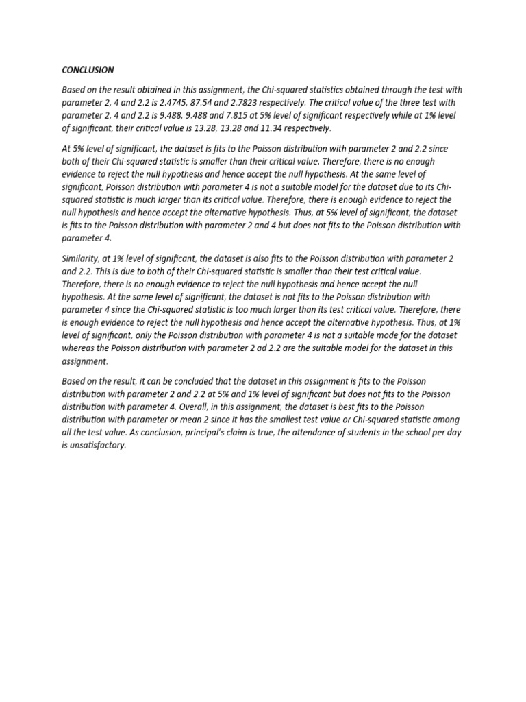 STPM Maths T 2020 Assignment Conclusion Example | PDF | Chi Squared ...