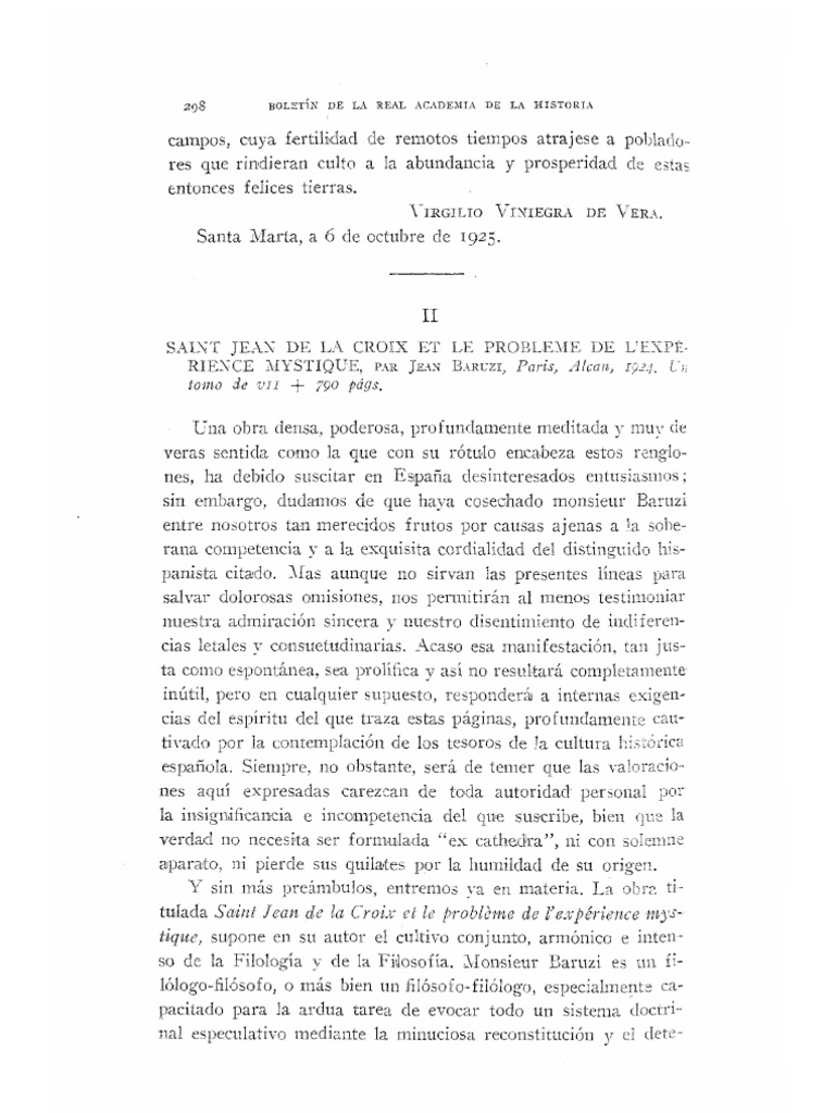 Saint Jean de La Croix Et Le Probleme de Lexperience Mystique Par Jean