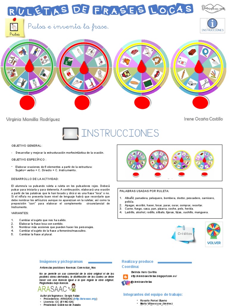 Ruletas Frases Locas Pdf Sintaxis Linguistica