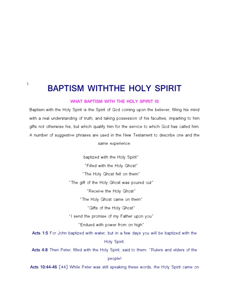 Baptism With The Holy Spirit | PDF | Baptism With The Holy Spirit | Baptism
