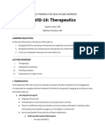 COVID-19 Therapeutics for Healthcare Workers