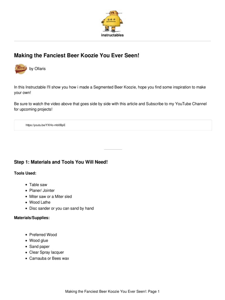 Making The Fanciest Beer Koozie You Ever Seen PDF Metalworking