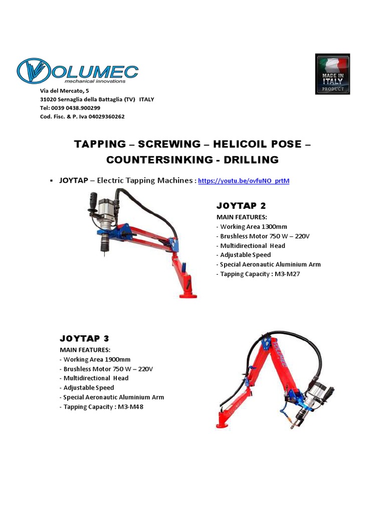 Tapping Screwing Helicoil Pose Countersinking Drilling PDF
