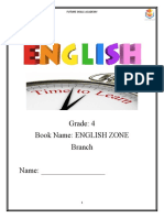Grade: 4 Book Name: English Zone Branch Name