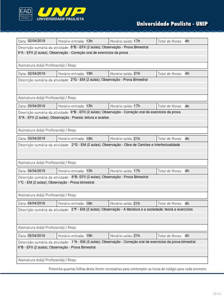 Ficha de atividade complementar modelo unip jpg unip vrogue co