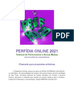 Perfídia Online 2021: Festival de Performance e Novas Mídias