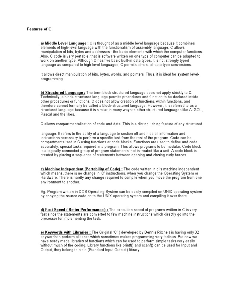 Coding Essentials of C Language | PDF | C (Programming Language ...