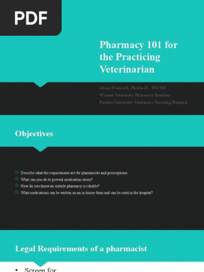 pharmacy 101 for the practicing veterinarian  intern rounds 
