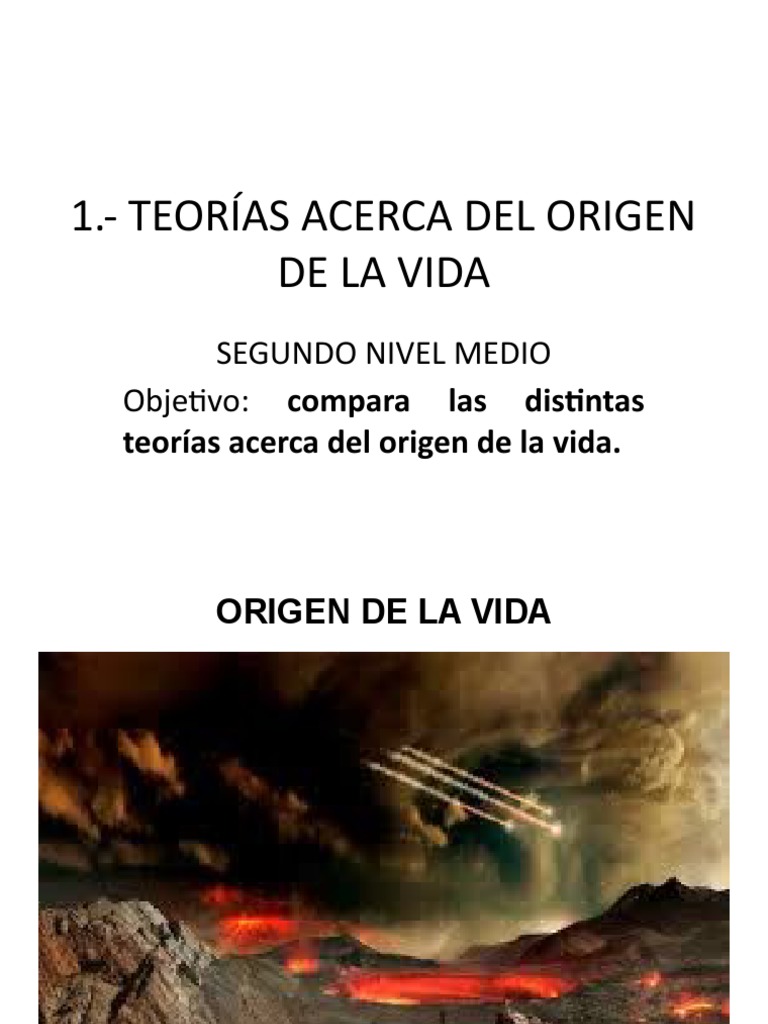 Teorías sobre el Origen de la Vida | PDF | Abiogénesis | Vida