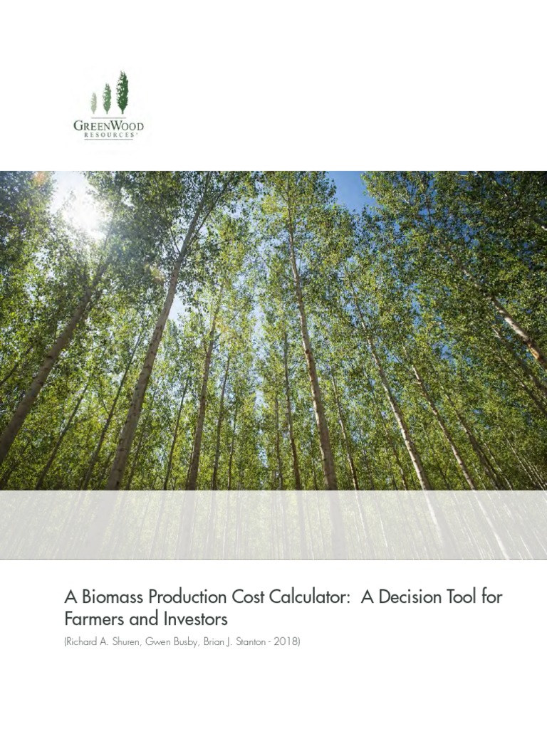 Biomass Production Cost Calculator Guide | PDF | Biorefinery | Biofuel