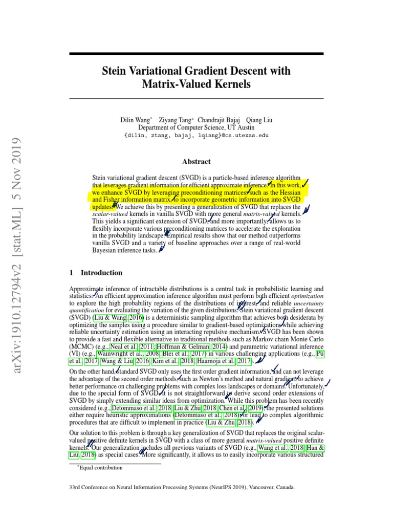 Stein Variational Gradient Descent With MatrixValued Kernels PDF