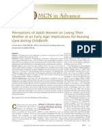 Perceptions of Adult Women On Losing Their Mother at An Early Age: Implications For Nursing Care During Childbirth