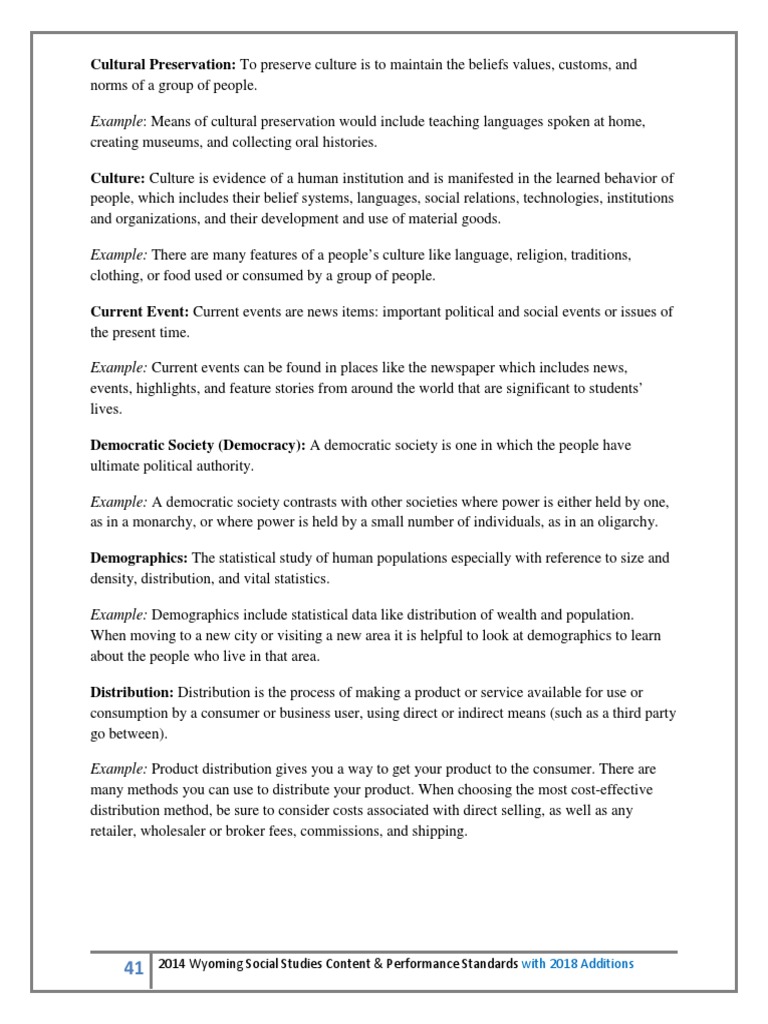 Wyoming Social Studies Standards PDF