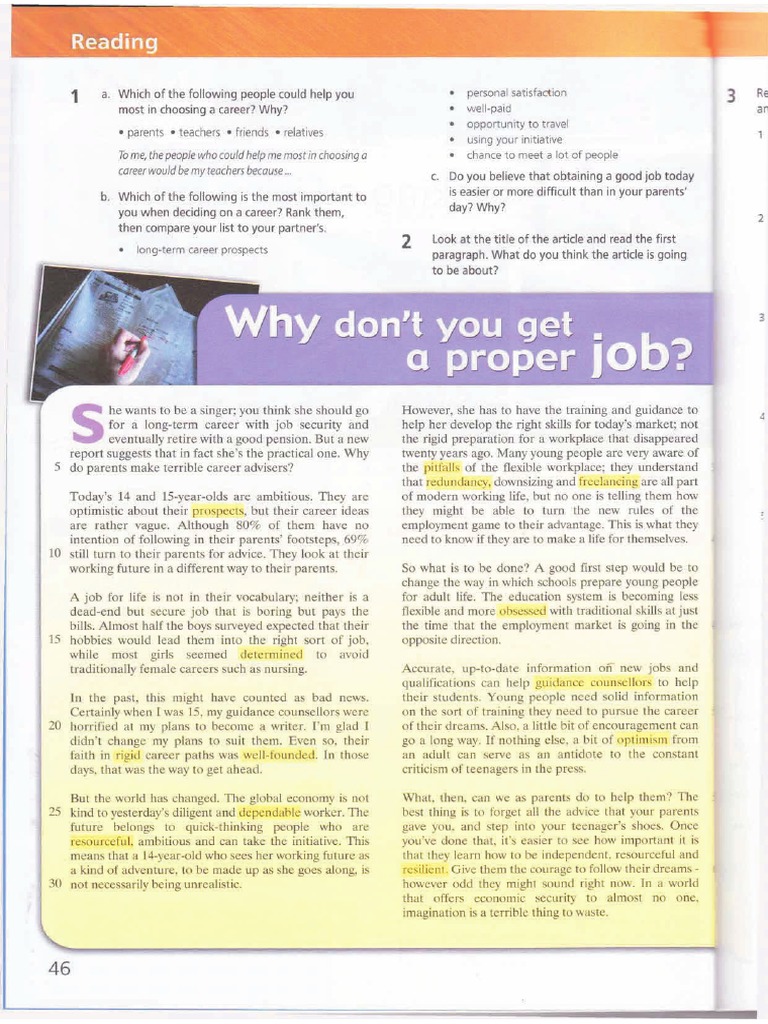 Why dont you get a proper job reading pdf