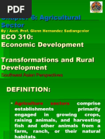 Chapter 6: Agricultural Sector ECO 310: Economic Development Transformations and Rural Development