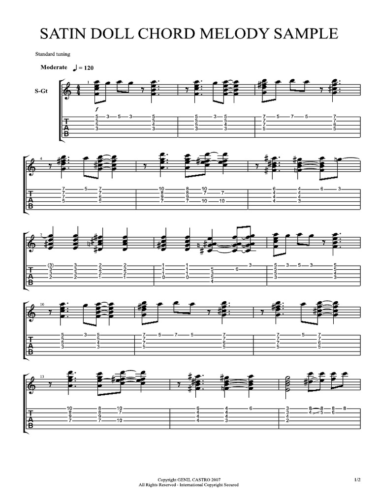 Satin Doll Chord Melody Sample