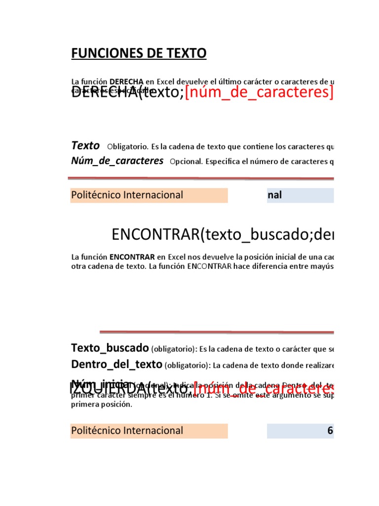 Funciones de Texto. | PDF | Cadena (informática) | Caso de carta