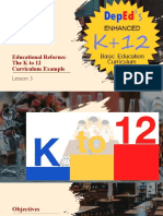 Lesson 3 - Educational Reforms - The K To 12 Curriculum Example
