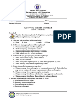 DRRM Activity Sheets